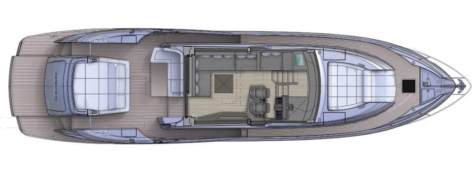 Slide: The Image of Top view layout of 2025 Pershing 7X luxury yacht interior design. - 29