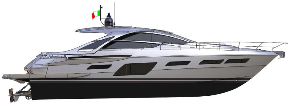 Slide: The Image of 2025 Pershing 7X luxury yacht with sleek design and Italian flag. - 30