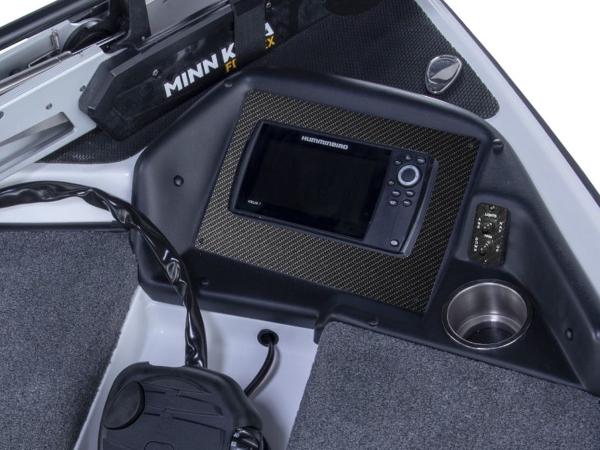 Slide: The Image of 2025 Phoenix 818 Pro boat dashboard with Humminbird display and Minn Kota trolling motor. - 3