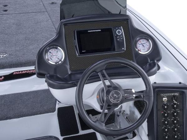 Slide: The Image of Phoenix 818 Pro 2025 boat dashboard with steering wheel and gauges. - 7