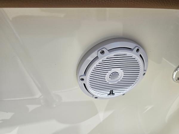 Slide: The Image of Boat speaker on 2025 Pioneer 202 Islander, mounted on white surface. - 24