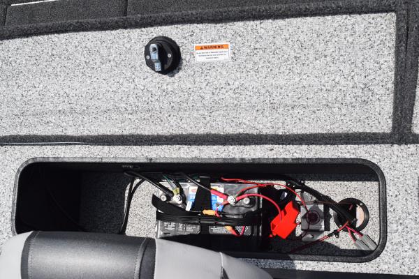 Slide: The Image of 2022 Polar Kraft Bass TX 195 Pro boat battery compartment. - 18