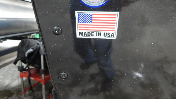 Slide: The Image of Made in USA sticker on 2024 Polar Kraft Outlander 186 SC boat. - 34