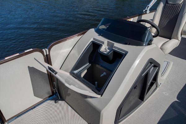 Slide: The Image of 2023 Premier 220 Castaway boat console with storage compartment. - 21