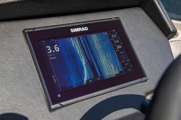 Slide: The Image of Simrad display on 2023 Premier 220 Castaway boat dashboard. - 29