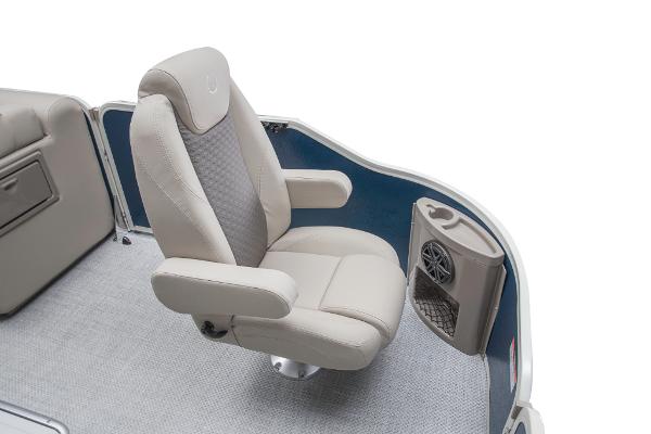 Slide: The Image of 2023 Premier 220 Castaway boat seat with armrests and cup holder. - 42