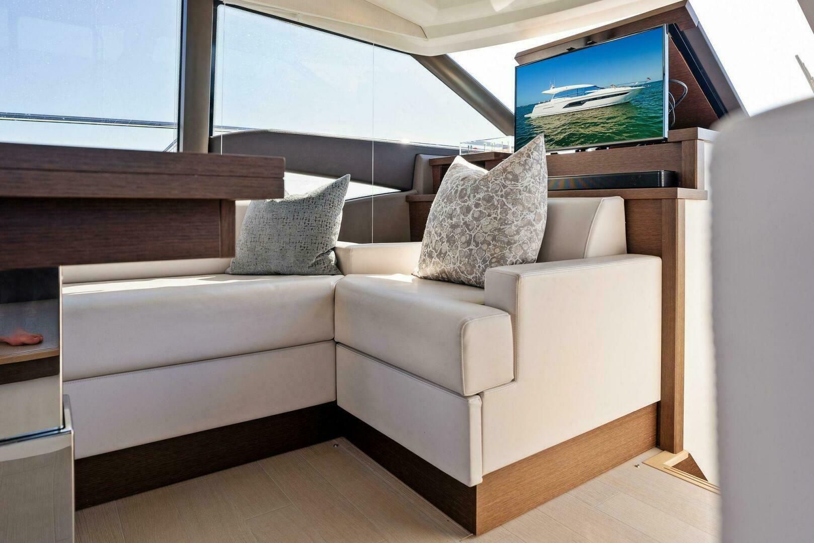 Slide: The Image of 2018 52 Prestige S - The Islanders - Aft Seating/ Retractable Television - 4764113