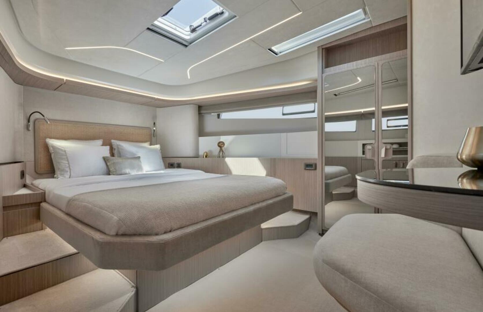 Slide: The Image of 2025 49 Prestige F4 Flybridge - Master Stateroom Sistership - 4070797