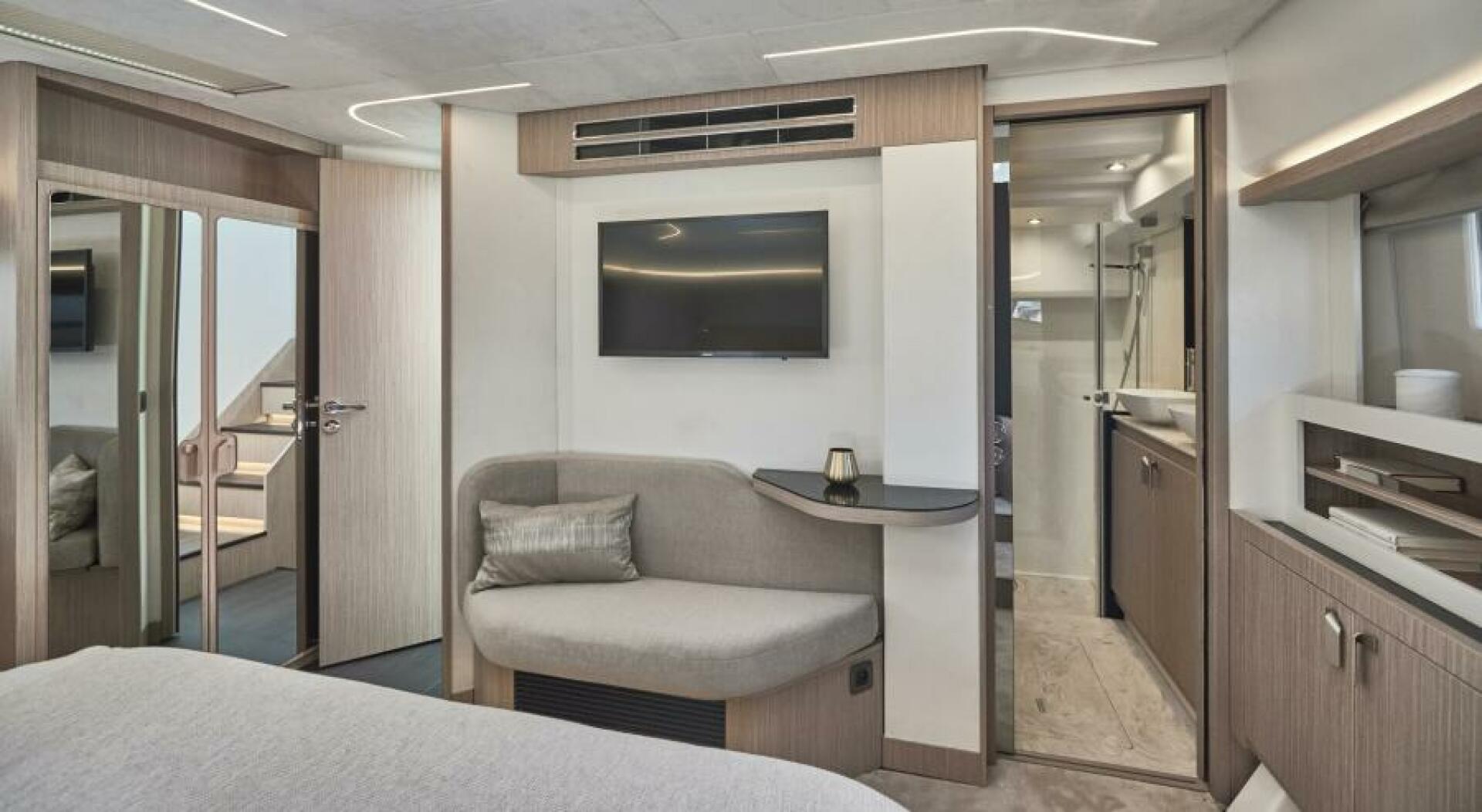 Slide: The Image of 2025 49 Prestige F4 Flybridge - Master Stateroom Sistership - 4070798