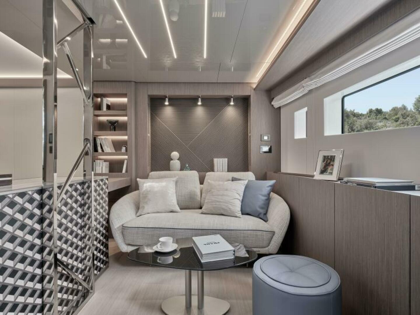 Slide: The Image of  2025 65 Prestige M8 Multi-Hull Power Catamaran - Manufacturer Master Stateroom Sofa - 4354566