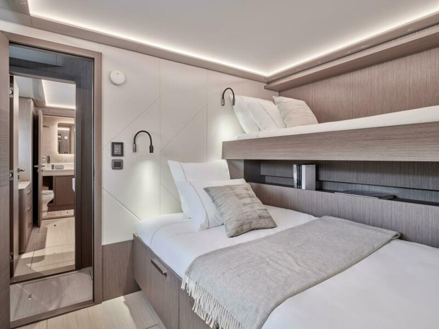 Slide: The Image of 2025 65 Prestige M8 Multi-Hull Power Catamaran - Manufacturer Guest Stateroom - 4354579