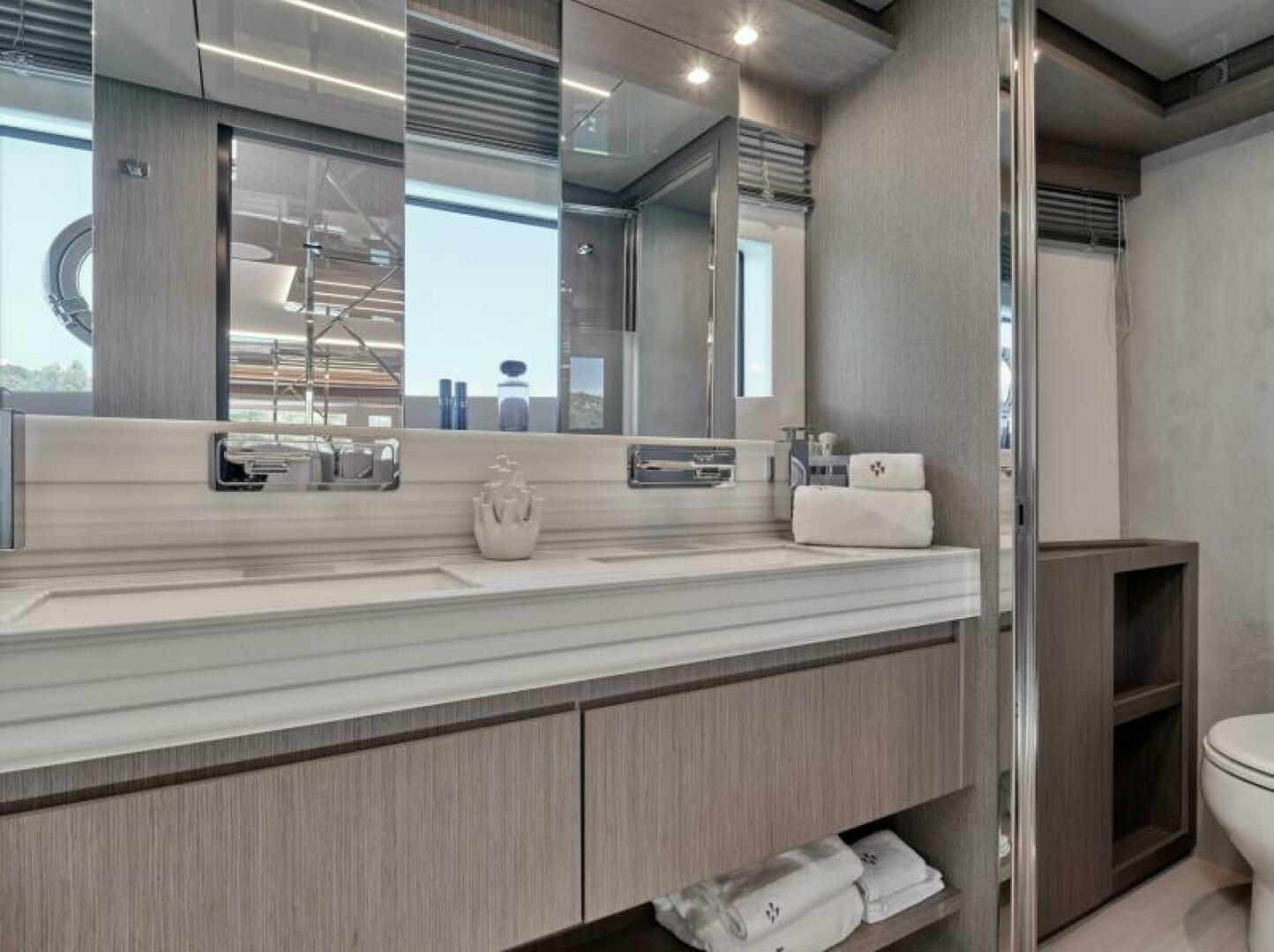 Slide: The Image of 2025 65 Prestige M8 Multi-Hull Power Catamaran - Manufacturer Master Stateroom Head - 4354588