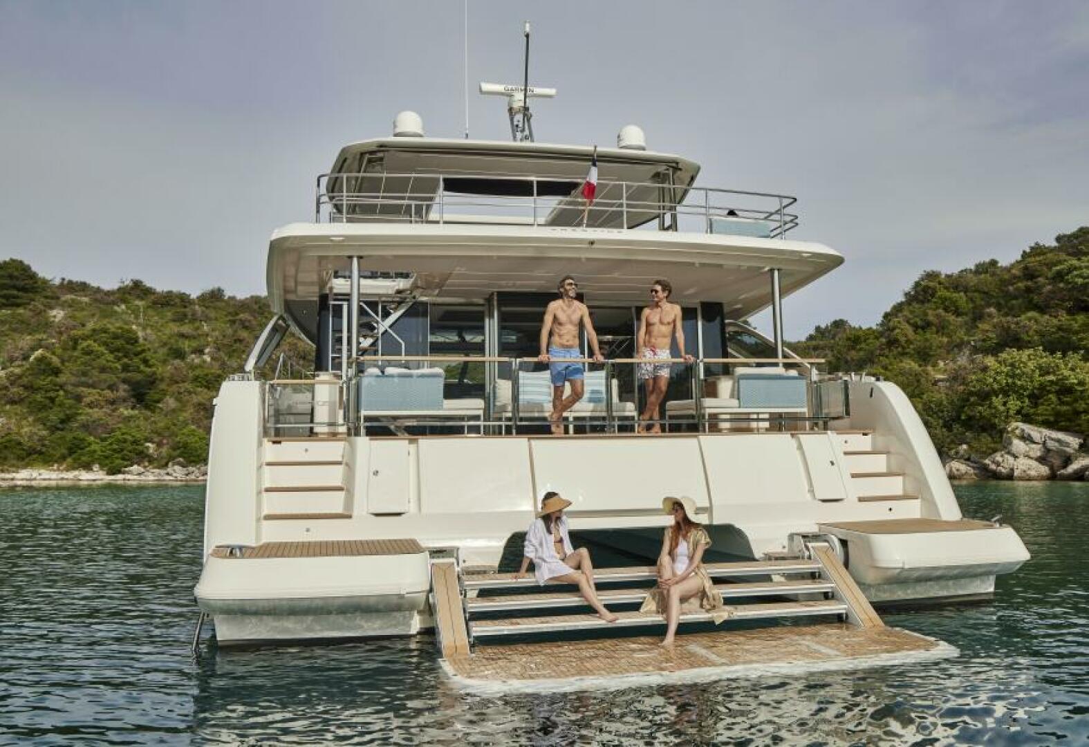 Slide: The Image of  2025 65 Prestige M8 Multi-Hull Power Catamaran - Manufacturer Beach Club transom - 4354596
