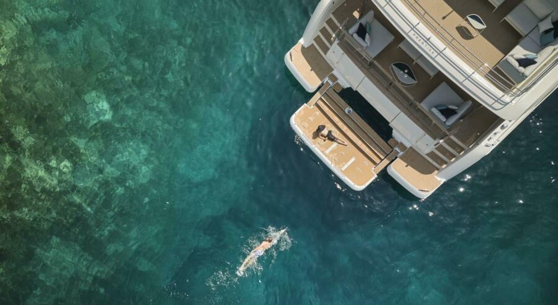 Slide: The Image of 2025 65 Prestige M8 Multi-Hull Power Catamaran - Manufacturer Cockpit Terrace - 4354598