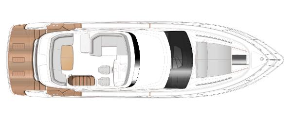 Slide: The Image of Top view of 2025 Princess 50 Flybridge yacht layout. - 19