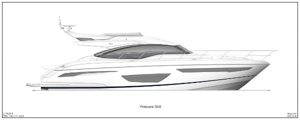 Slide: The Image of Side view of 2025 Princess S65 luxury yacht design. - 20