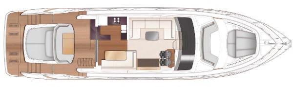Slide: The Image of Top view layout of 2025 Princess S65 yacht interior and deck design. - 22
