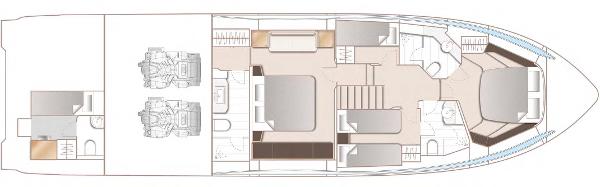 Slide: The Image of Floor plan of 2025 Princess S65 yacht, showcasing luxurious interior layout and engine room. - 23