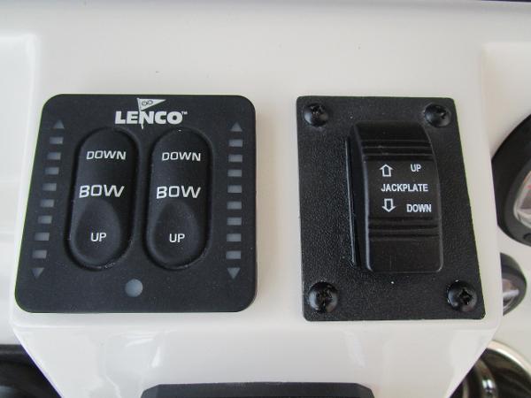 Slide: The Image of Lenco trim tab and jackplate controls on 2024 Ranger 2360 Bay boat. - 22