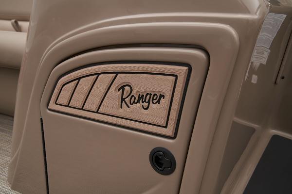 Slide: The Image of 2024 Ranger Reata 200C boat interior detail with logo. - 31
