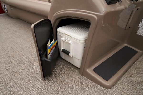 Slide: The Image of Storage compartment with cooler in 2024 Ranger Reata 200C boat. - 32