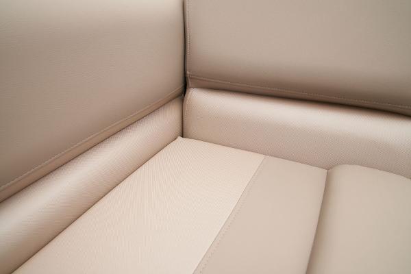 Slide: The Image of 2024 Ranger Reata 200C beige leather interior close-up. - 47