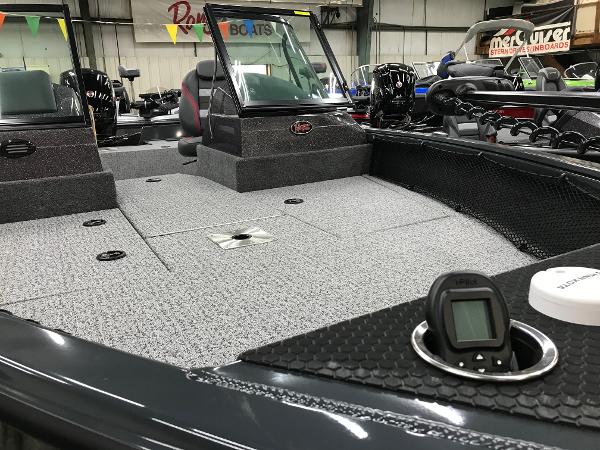 Slide: The Image of 2024 Ranger VS1782SC Angler boat interior with modern dashboard and seating. - 7