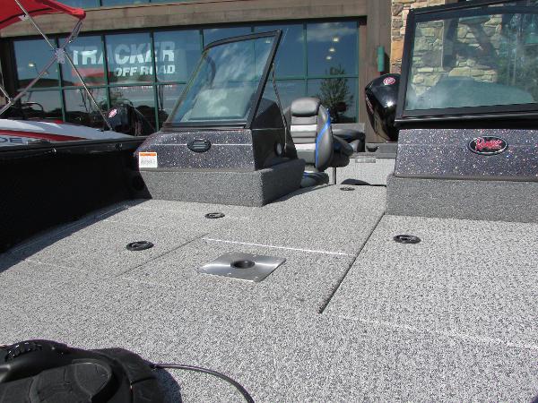 Slide: The Image of 2023 Ranger VS1882SC Angler boat interior with seating and storage compartments. - 4