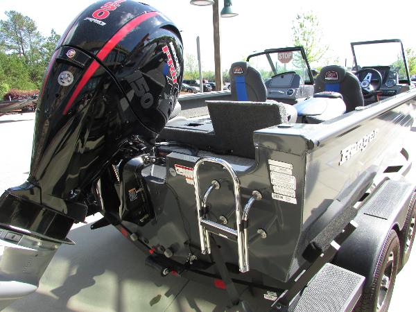 Slide: The Image of 2023 Ranger VS1882SC Angler boat with outboard motor and ladder. - 8