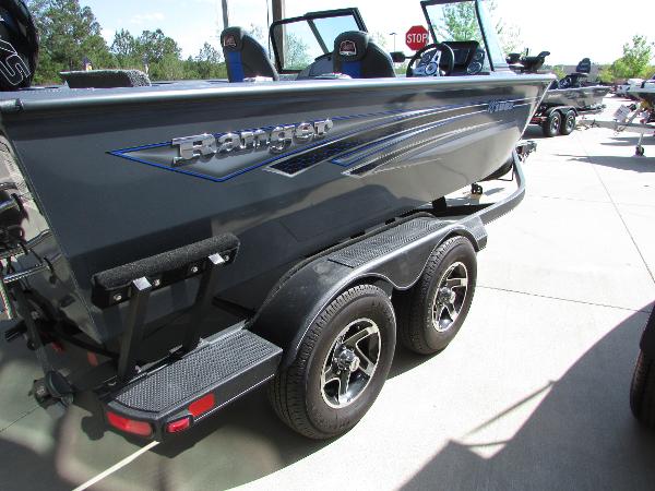 Slide: The Image of 2023 Ranger VS1882SC Angler boat on a trailer, side view. - 9