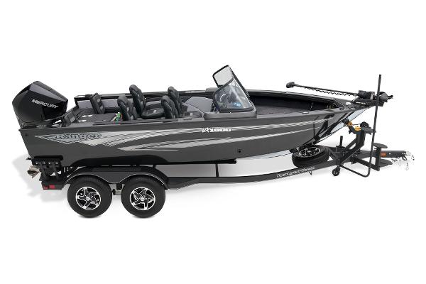 Slide: The Image of 2024 Ranger VX1888 WT fishing boat on trailer, side view. - 24