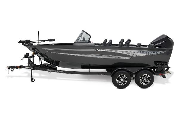 Slide: The Image of 2024 Ranger VX1888 WT fishing boat on trailer, side view. - 7