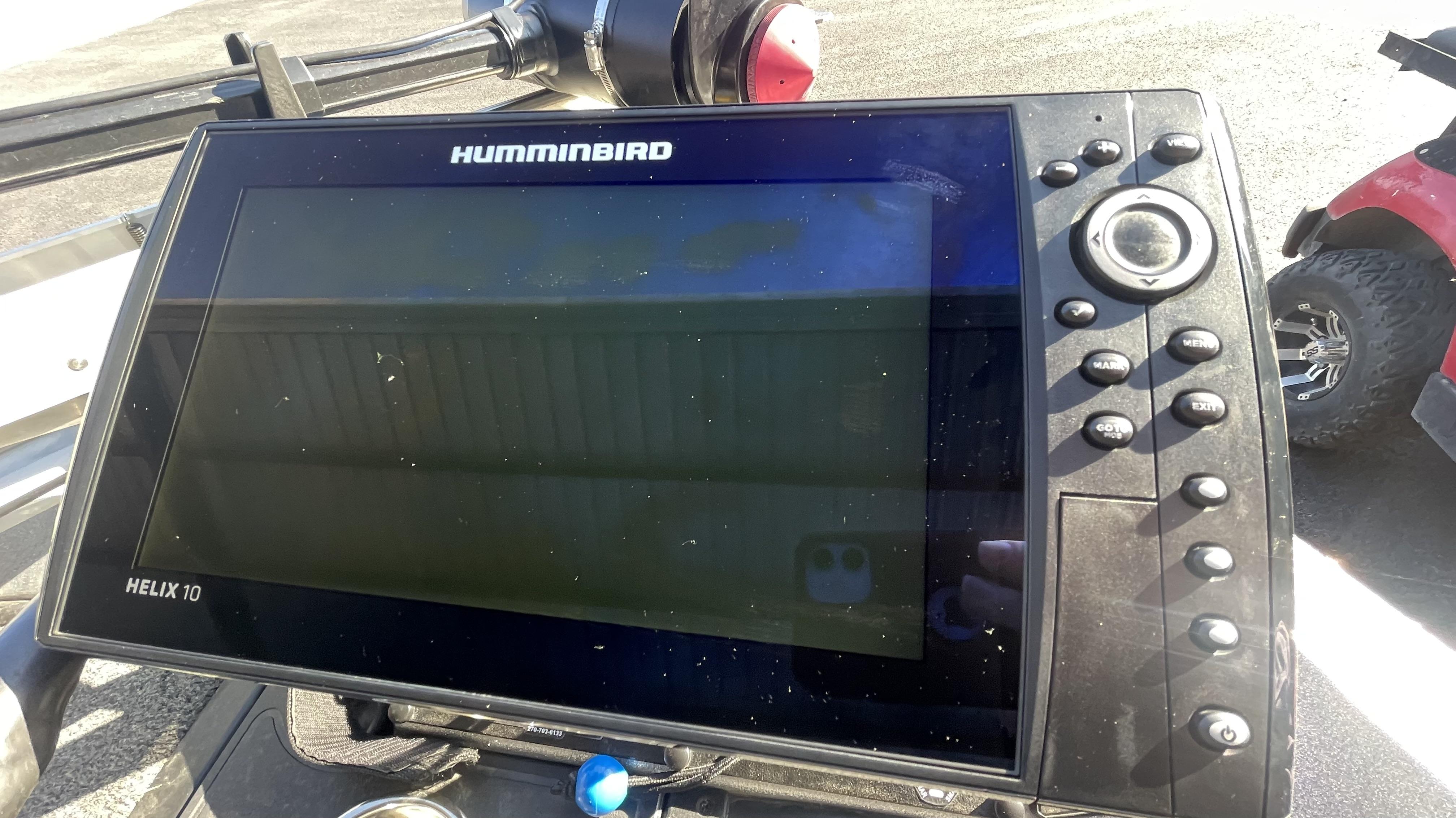 Slide: The Image of Humminbird Helix 10 fish finder on a 2018 Ranger Z519C boat. - 8