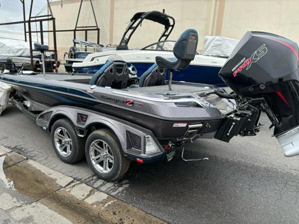 Slide: The Image of 2024 Ranger Z520R Ranger Cup Equipped bass boat with Mercury Pro XS outboard motor. - 2