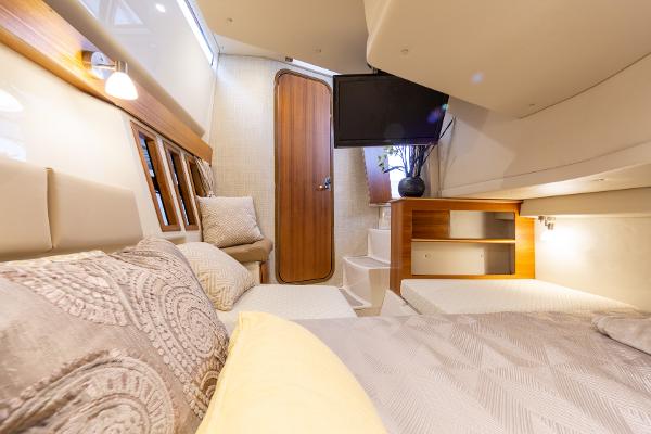 Slide: The Image of Luxurious interior of 2025 Ranger Tugs R-43 Command Bridge yacht cabin. - 17