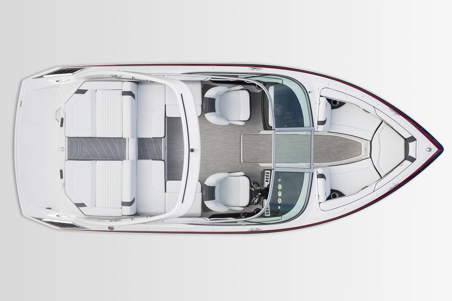 Slide: The Image of Top view of a 2016 Regal 2100 Bowrider boat with white seating and modern design. - 27