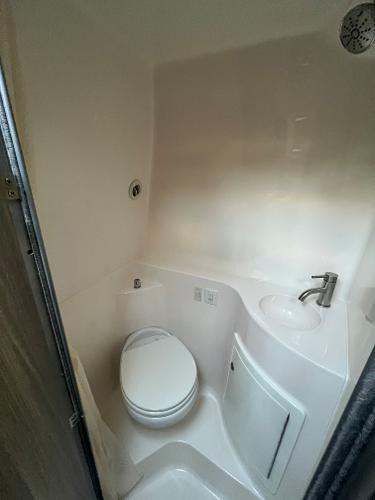 Slide: The Image of Compact bathroom in 2020 Regal 26 XO boat with toilet and sink. - 43
