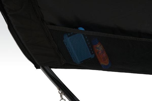 Slide: The Image of Mesh storage pocket on 2024 Regency 250 DL3 boat with items inside. - 34