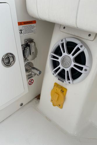 Slide: The Image of 2016 Regulator 34SS boat interior with speaker and control panel. - 39