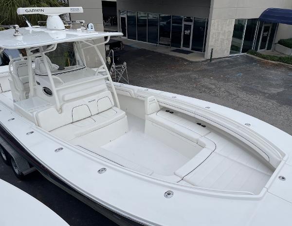 Slide: The Image of 2016 Regulator 34SS boat with spacious deck and seating area. - 44