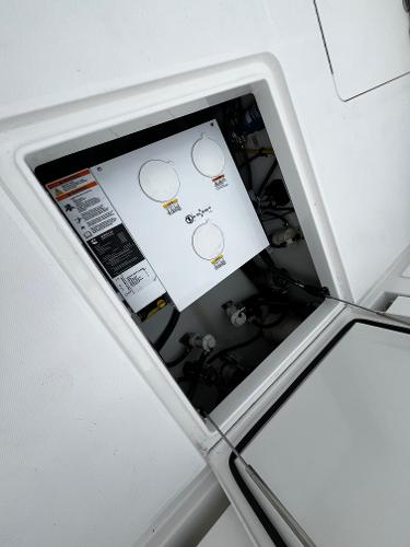 Slide: The Image of Electrical panel of a 2024 Regulator 41 boat. - 19
