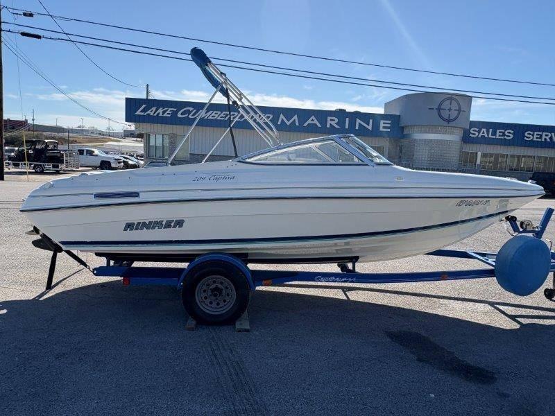 Slide: The Image of 1994 Rinker 209 Captiva boat on trailer at Lake Cumberland Marine dealership. - 12