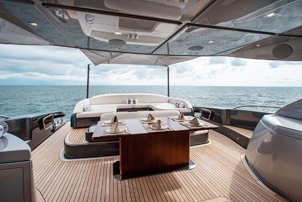 Slide: The Image of Luxury deck of 2017 Riva 88 Domino Super yacht with ocean view. - 22