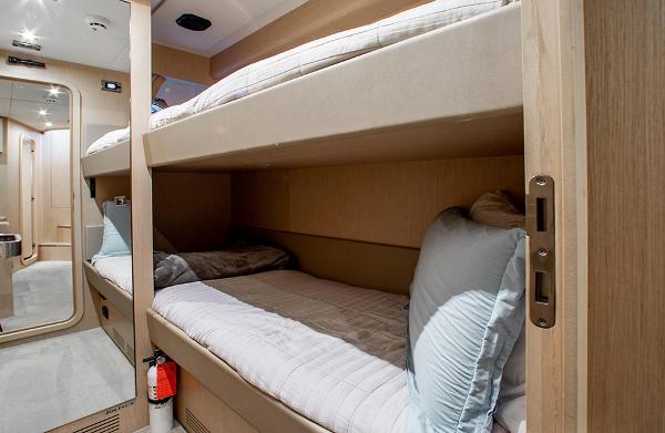 Slide: The Image of Bunk beds in the 2017 Riva 88 Domino Super yacht cabin. - 47