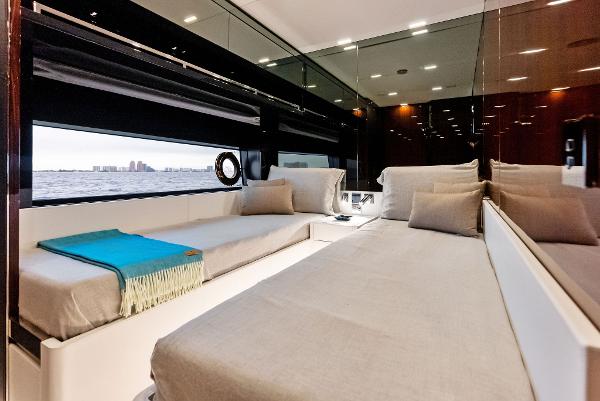 Slide: The Image of Luxurious cabin interior of 2021 Riva 88' FOLGORE yacht with modern design. - 45