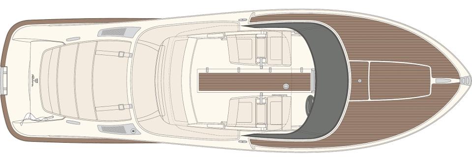 Slide: The Image of Top view of 2025 Riva Iseo luxury boat layout. - 14