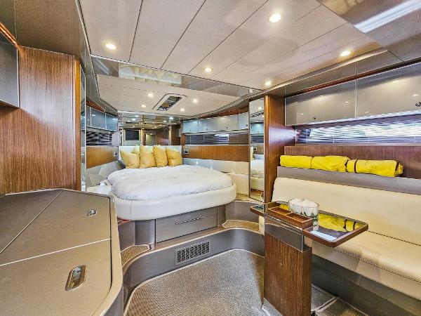 Slide: The Image of Luxurious interior of 2010 Riva Rama yacht with modern design and cozy seating area. - 19