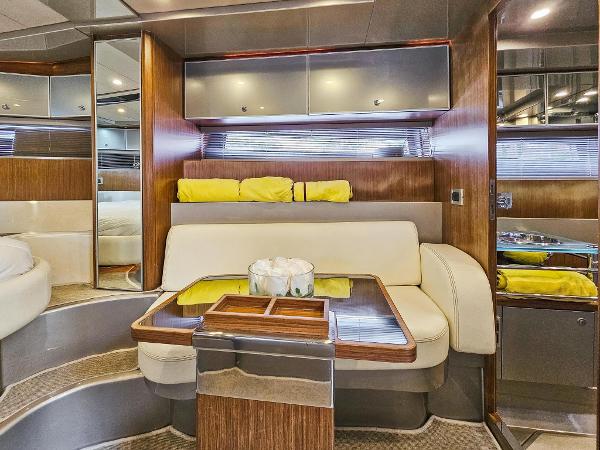 Slide: The Image of Luxurious interior of 2010 Riva Rama yacht with modern seating and wooden accents. - 20