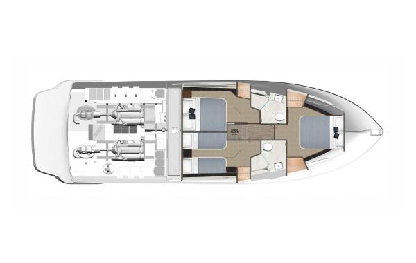 Slide: The Image of Top view layout of 2026 Riviera 465 SUV yacht interior design. - 3