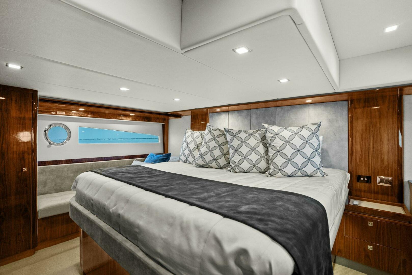 Slide: The Image of 2021 Riviera 5400 Sport Yacht- Master Stateroom  - 5322693
